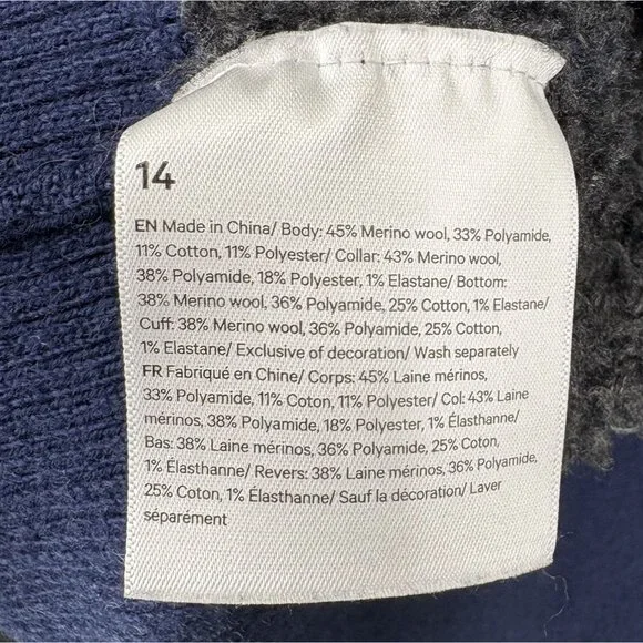 Lululemon Women's Ombre Knit Textured Turtleneck Sweater Size 14 Blue White Gray - Picture 5 of 8